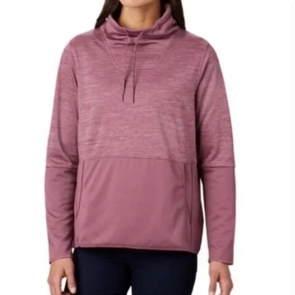 Columbia Women's Pullover w/ Funnel Neck Heather Mauve & Kangaroo Pocket Size S